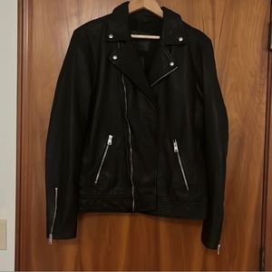All Saints Tyson Biker Leather Jacket Mens medium